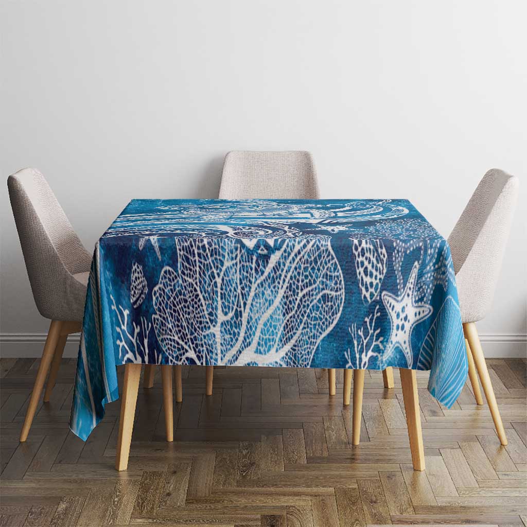 World Ocean Day Polynesian Pattern Tablecloth Crystal Waves