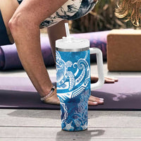 World Ocean Day Polynesian Pattern Tumbler With Handle Crystal Waves