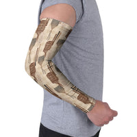 Aloha Hawaii Vintage Kahili Pa'a Lima Arm Sleeves Palaka Print Cozy Beige