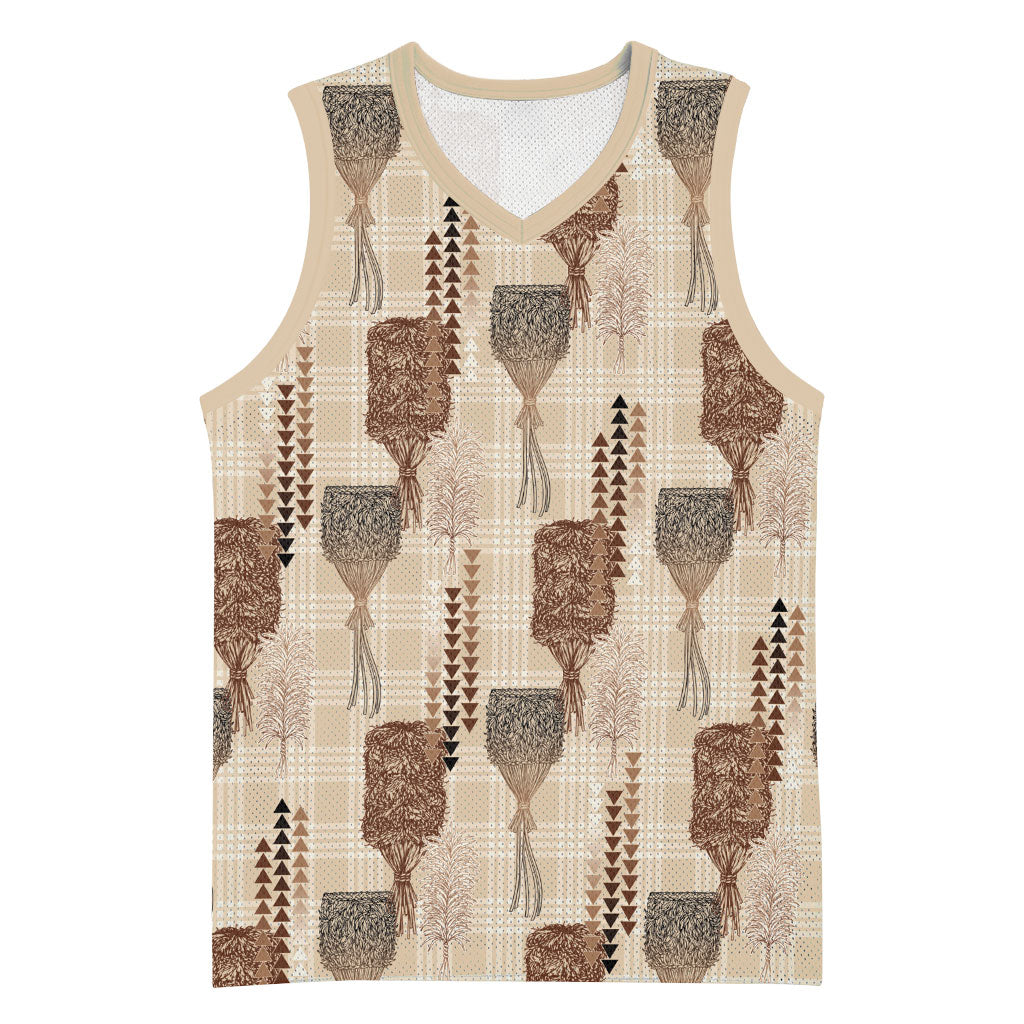 Aloha Hawaii Vintage Kahili Pa'a Lima Basketball Jersey Palaka Print Cozy Beige