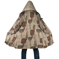 Aloha Hawaii Vintage Kahili Pa'a Lima Cloak Palaka Print Cozy Beige