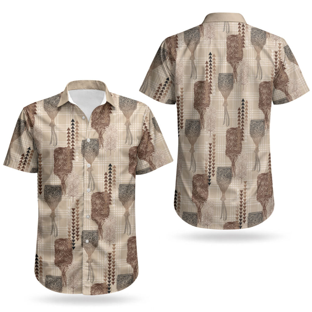 Aloha Hawaii Vintage Kahili Pa'a Lima Couples Matching Summer Maxi Dress and Hawaiian Shirt Palaka Print Cozy Beige
