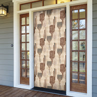 Aloha Hawaii Vintage Kahili Pa'a Lima Door Cover Palaka Print Cozy Beige