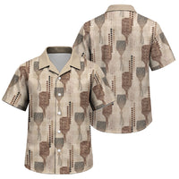 Aloha Hawaii Vintage Kahili Pa'a Lima Family Matching Mermaid Dress and Hawaiian Shirt Palaka Print Cozy Beige