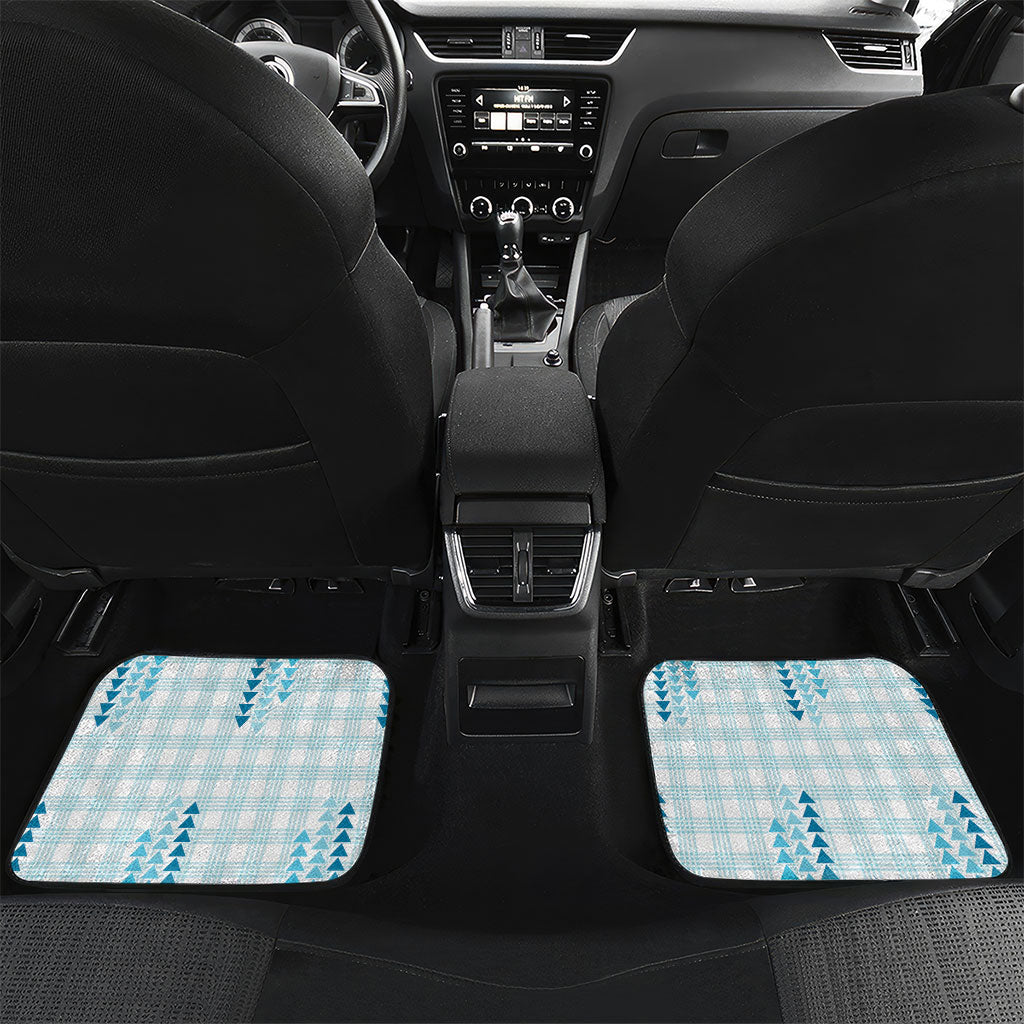 Aloha Hawaii Vintage Kahili Pa'a Lima Car Mats Palaka Print Oceanic Turquoise