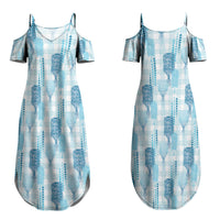 Aloha Hawaii Vintage Kahili Pa'a Lima Couples Matching Summer Maxi Dress and Long Sleeve Button Shirt Palaka Print Oceanic Turquoise