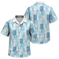 Aloha Hawaii Vintage Kahili Pa'a Lima Family Matching Long Sleeve Bodycon Dress and Hawaiian Shirt Palaka Print Oceanic Turquoise