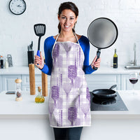 Aloha Hawaii Vintage Kahili Pa'a Lima Apron Palaka Print Pastel Lavender