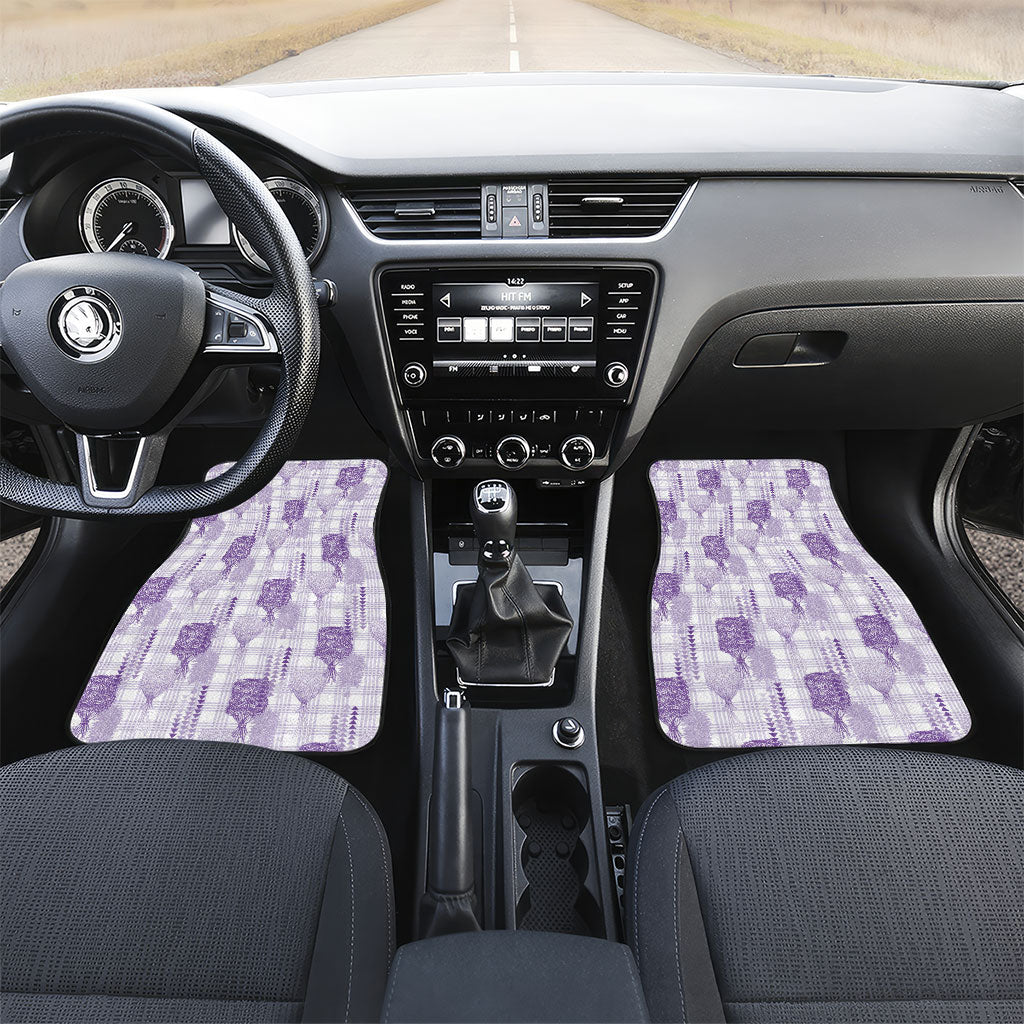 Aloha Hawaii Vintage Kahili Pa'a Lima Car Mats Palaka Print Pastel Lavender