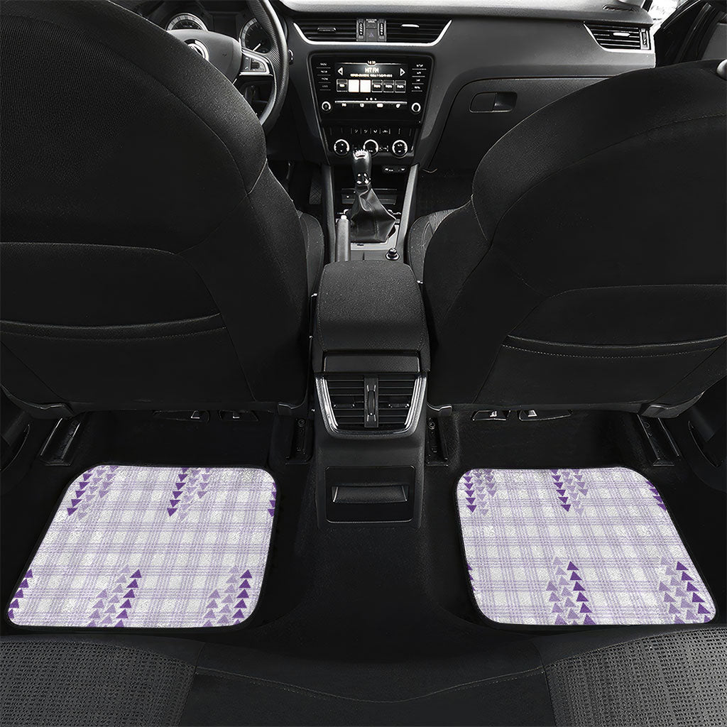 Aloha Hawaii Vintage Kahili Pa'a Lima Car Mats Palaka Print Pastel Lavender