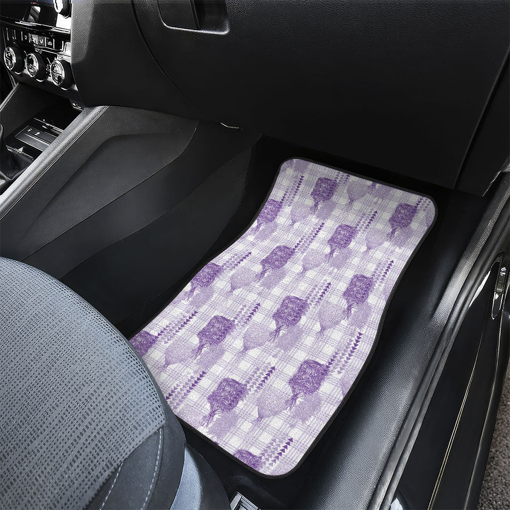 Aloha Hawaii Vintage Kahili Pa'a Lima Car Mats Palaka Print Pastel Lavender