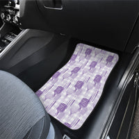 Aloha Hawaii Vintage Kahili Pa'a Lima Car Mats Palaka Print Pastel Lavender