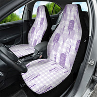 Aloha Hawaii Vintage Kahili Pa'a Lima Car Seat Cover Palaka Print Pastel Lavender