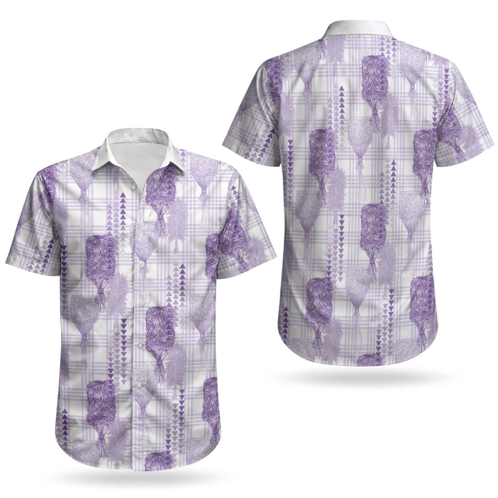 Aloha Hawaii Vintage Kahili Pa'a Lima Couples Matching Summer Maxi Dress and Hawaiian Shirt Palaka Print Pastel Lavender