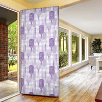 Aloha Hawaii Vintage Kahili Pa'a Lima Door Cover Palaka Print Pastel Lavender