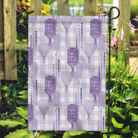 Aloha Hawaii Vintage Kahili Pa'a Lima Garden Flag Palaka Print Pastel Lavender