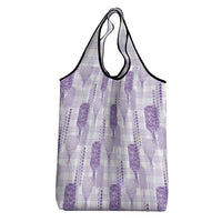 Aloha Hawaii Vintage Kahili Pa'a Lima Grocery Bag Palaka Print Pastel Lavender