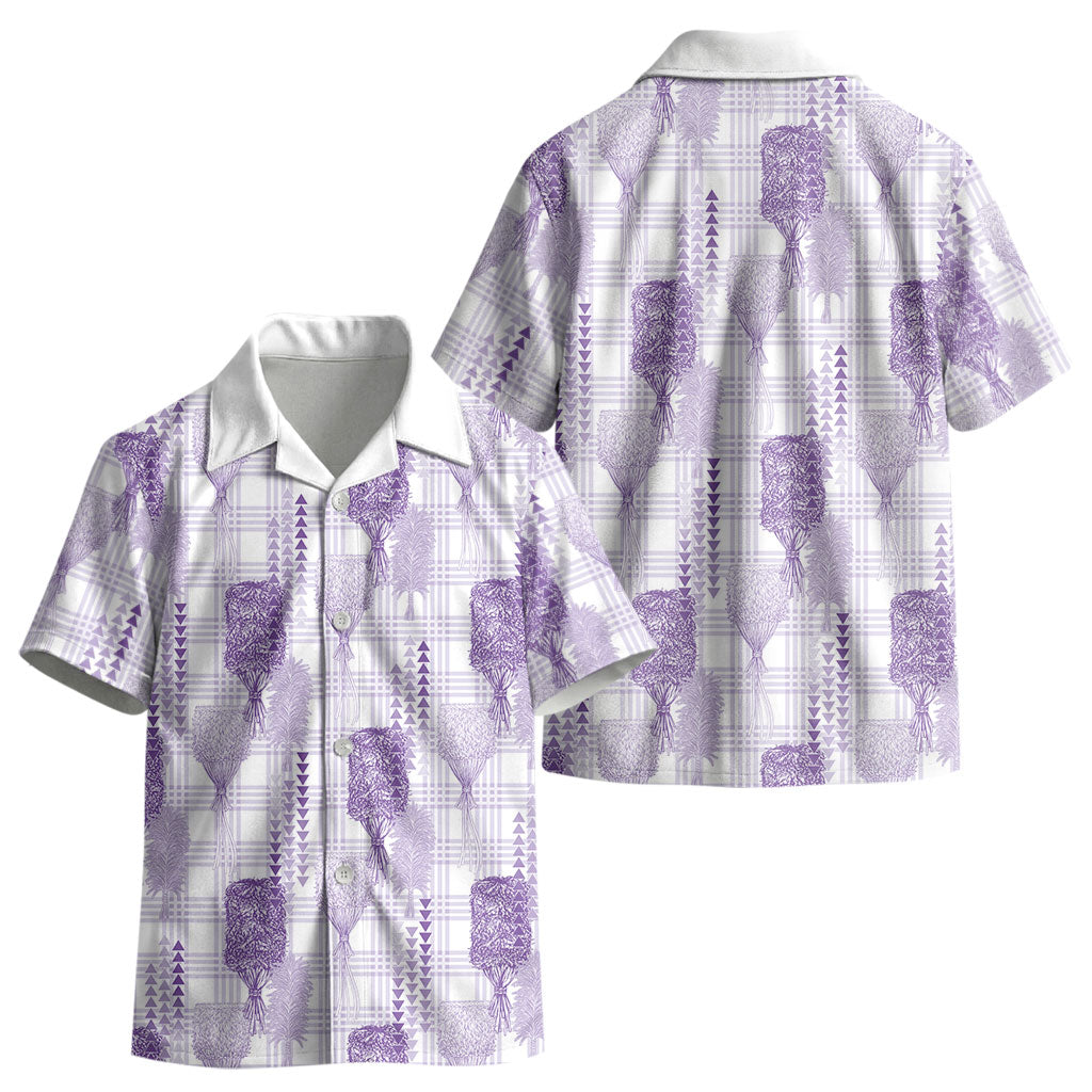 Aloha Hawaii Vintage Kahili Pa'a Lima Kid Hawaiian Shirt Palaka Print Pastel Lavender