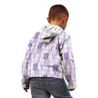 Aloha Hawaii Vintage Kahili Pa'a Lima Kid Hoodie Palaka Print Pastel Lavender