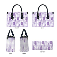 Aloha Hawaii Vintage Kahili Pa'a Lima Leather Bag Palaka Print Pastel Lavender