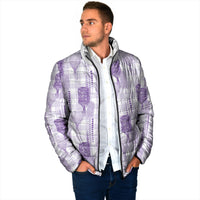 Aloha Hawaii Vintage Kahili Pa'a Lima Padded Jacket Palaka Print Pastel Lavender