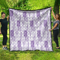 Aloha Hawaii Vintage Kahili Pa'a Lima Quilt Palaka Print Pastel Lavender