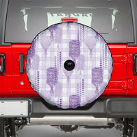 Aloha Hawaii Vintage Kahili Pa'a Lima Spare Tire Cover Palaka Print Pastel Lavender