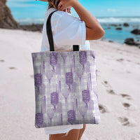 Aloha Hawaii Vintage Kahili Pa'a Lima Tote Bag Palaka Print Pastel Lavender