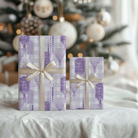 Aloha Hawaii Vintage Kahili Pa'a Lima Wrapping Paper Palaka Print Pastel Lavender