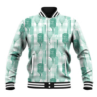 Aloha Hawaii Vintage Kahili Pa'a Lima Baseball Jacket Palaka Print Mossy Teal