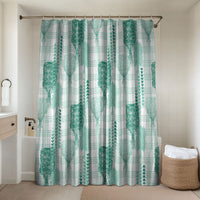 Aloha Hawaii Vintage Kahili Pa'a Lima Bathroom Set Palaka Print Mossy Teal