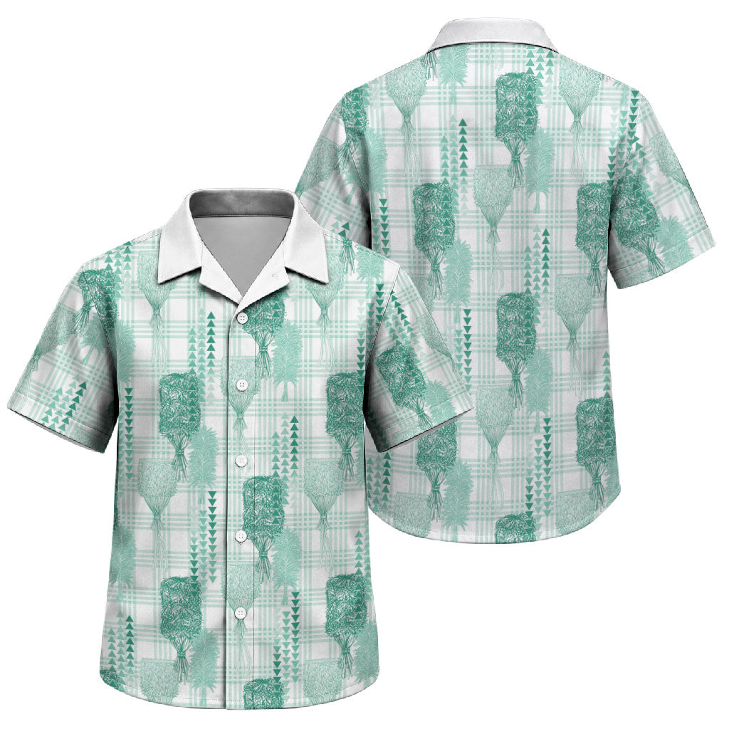 Aloha Hawaii Vintage Kahili Pa'a Lima Family Matching Long Sleeve Bodycon Dress and Hawaiian Shirt Palaka Print Mossy Teal