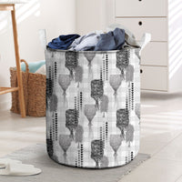 Aloha Hawaii Vintage Kahili Pa'a Lima Laundry Basket Palaka Print Hinahina
