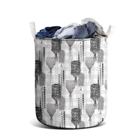 Aloha Hawaii Vintage Kahili Pa'a Lima Laundry Basket Palaka Print Hinahina