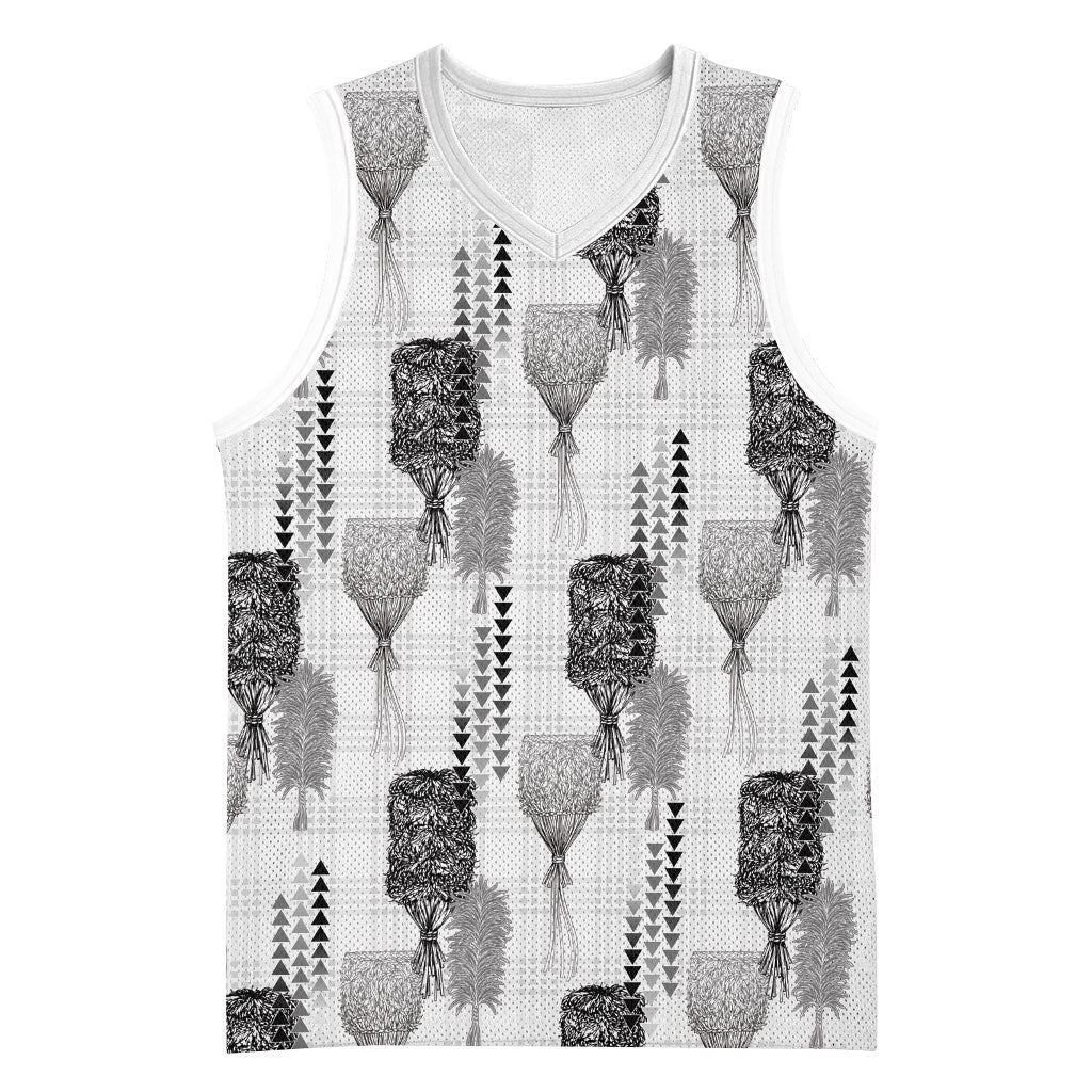 Aloha Hawaii Vintage Kahili Pa'a Lima Basketball Jersey Palaka Print Hinahina LT7 Unisex Gray - Polynesian Pride