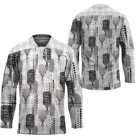 Aloha Hawaii Vintage Kahili Pa'a Lima Hockey Jersey Palaka Print Hinahina