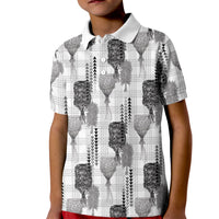 Aloha Hawaii Vintage Kahili Pa'a Lima Kid Polo Shirt Palaka Print Hinahina