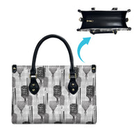 Aloha Hawaii Vintage Kahili Pa'a Lima Leather Bag Palaka Print Hinahina