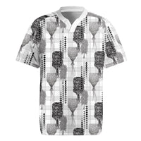 Aloha Hawaii Vintage Kahili Pa'a Lima Rugby Jersey Palaka Print Hinahina