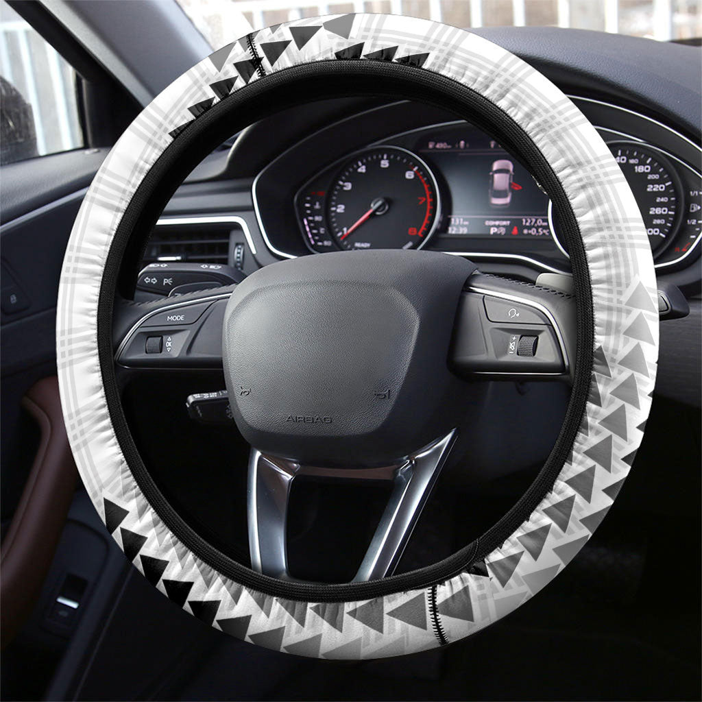 Aloha Hawaii Vintage Kahili Pa'a Lima Steering Wheel Cover Palaka Print Hinahina