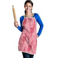 Aloha Hawaii Vintage Kahili Pa'a Lima Apron Palaka Print Berry Pink