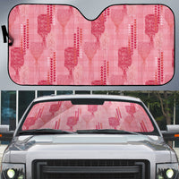 Aloha Hawaii Vintage Kahili Pa'a Lima Auto Sun Shade Palaka Print Berry Pink