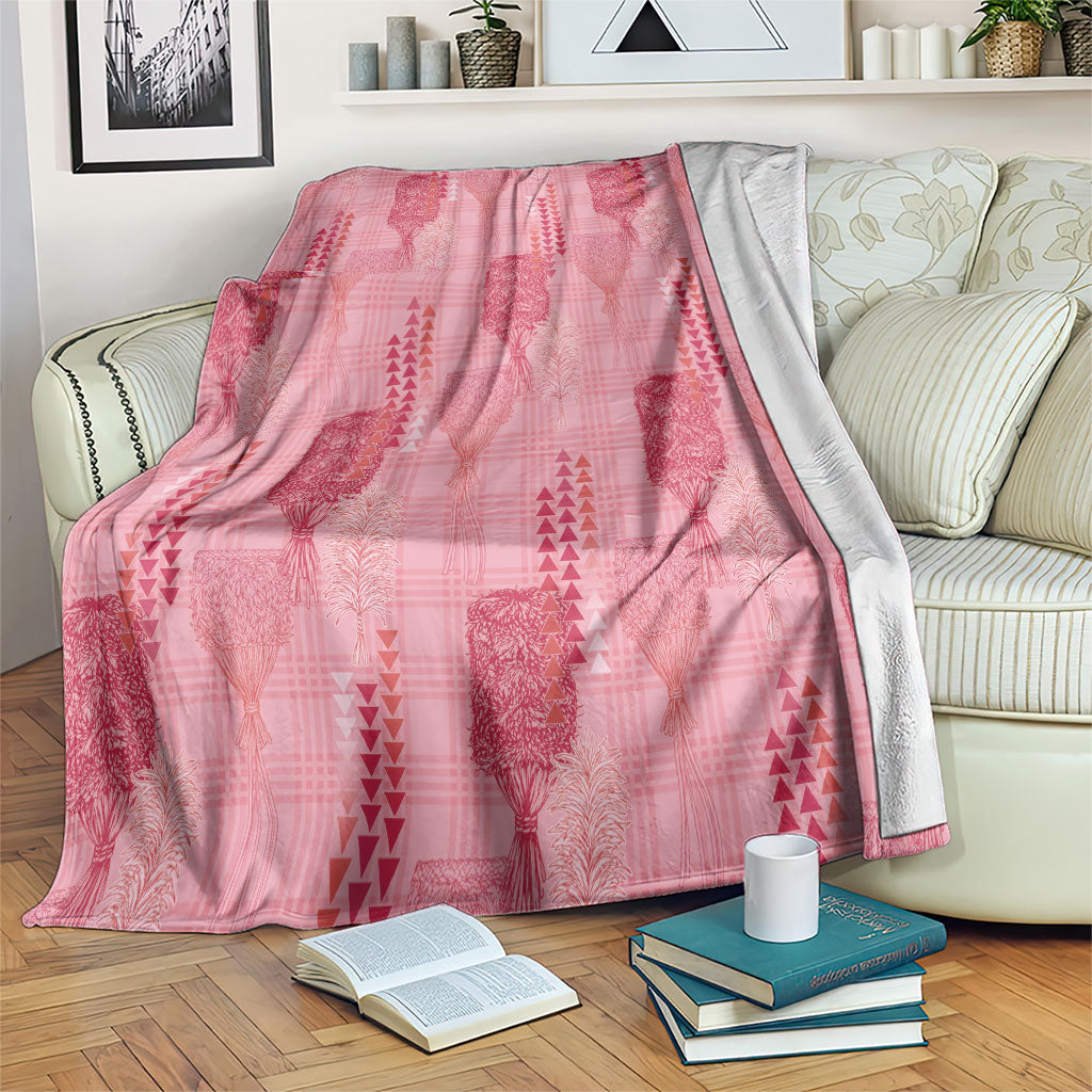 Aloha Hawaii Vintage Kahili Pa'a Lima Blanket Palaka Print Berry Pink LT7 Pink - Polynesian Pride
