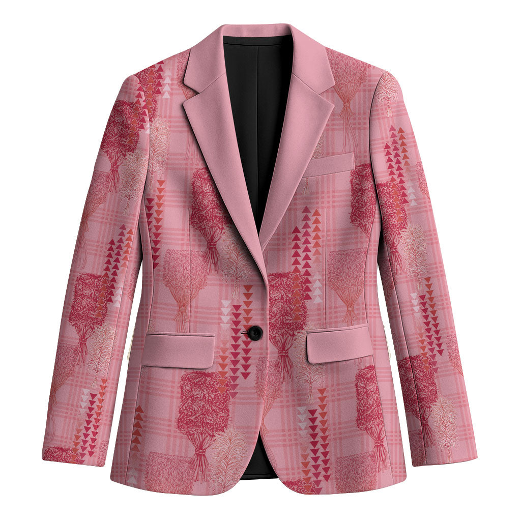 Aloha Hawaii Vintage Kahili Pa'a Lima Blazer Palaka Print Berry Pink