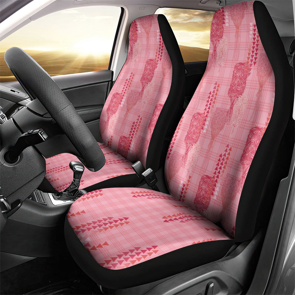 Aloha Hawaii Vintage Kahili Pa'a Lima Car Seat Cover Palaka Print Berry Pink