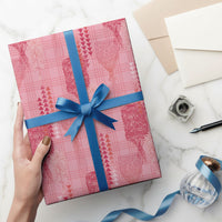 Aloha Hawaii Vintage Kahili Pa'a Lima Wrapping Paper Palaka Print Berry Pink