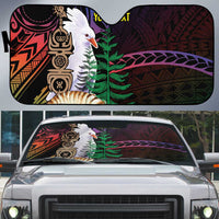 New Caledonia Kanaky Personalized Auto Sun Shade Kagu Bird Emblem - Polynesian Pride