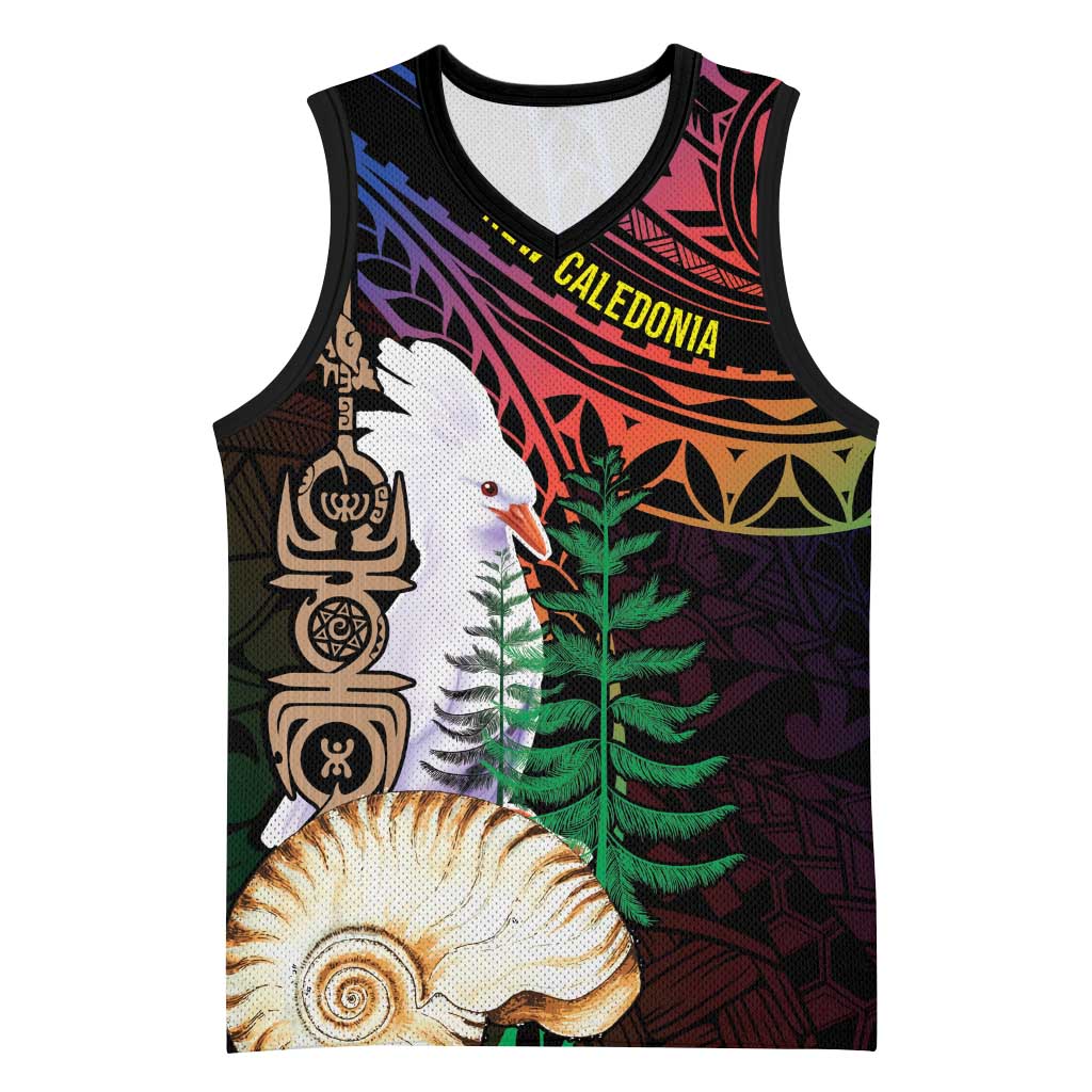 New Caledonia Kanaky Personalized Basketball Jersey Kagu Bird Emblem LT7 Unisex Black - Polynesian Pride