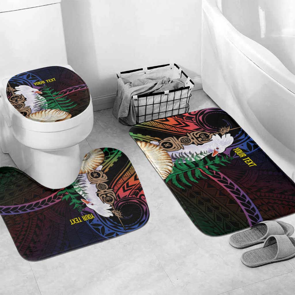 New Caledonia Kanaky Personalized Bathroom Set Kagu Bird Emblem - Polynesian Pride