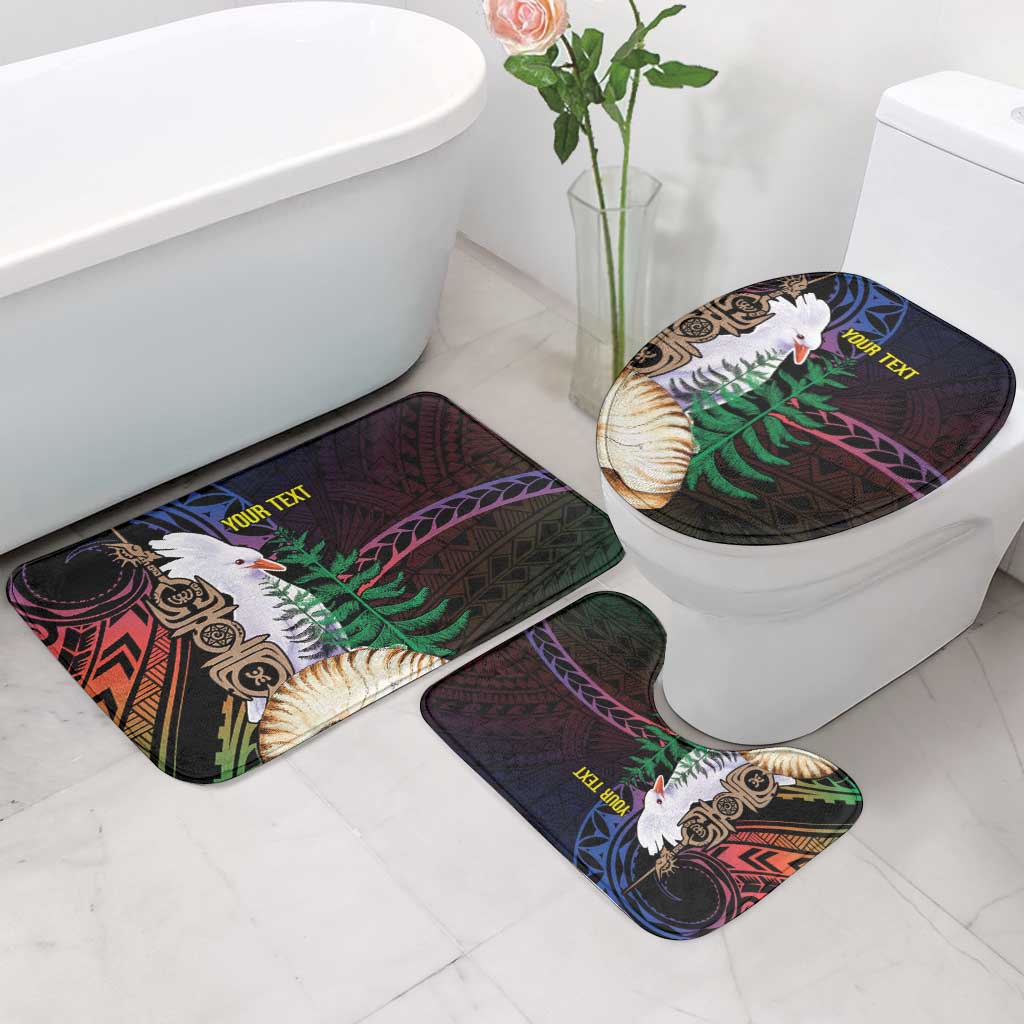 New Caledonia Kanaky Personalized Bathroom Set Kagu Bird Emblem - Polynesian Pride